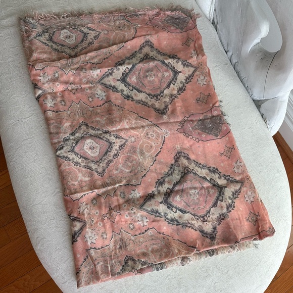 Spell Persian Scarf in Soft Pink and Gray - Picture 3 of 4